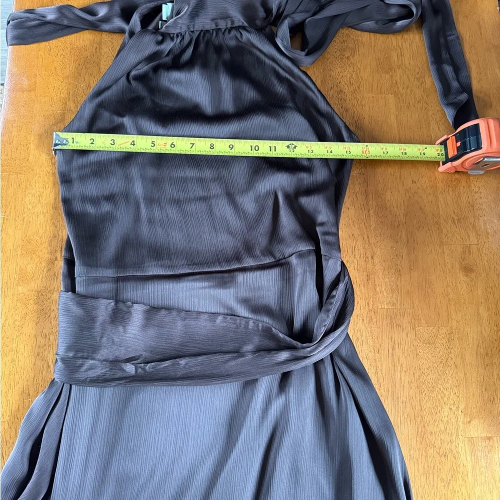 Sachin + Babi Elegant Chocolate Brown Maxi Dress with Long Shoulder Bow Size 10 - Picture 8 of 11